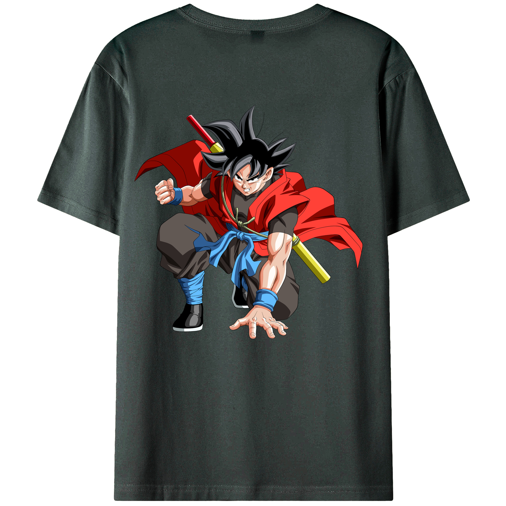 （画像用） ドラゴンボール 孫悟空（そん ごくう）Son Goku カカロット DRAGON BALL Kakarotto 綿100％ メンズ半袖Tシャツ（バックプリント） 通気性